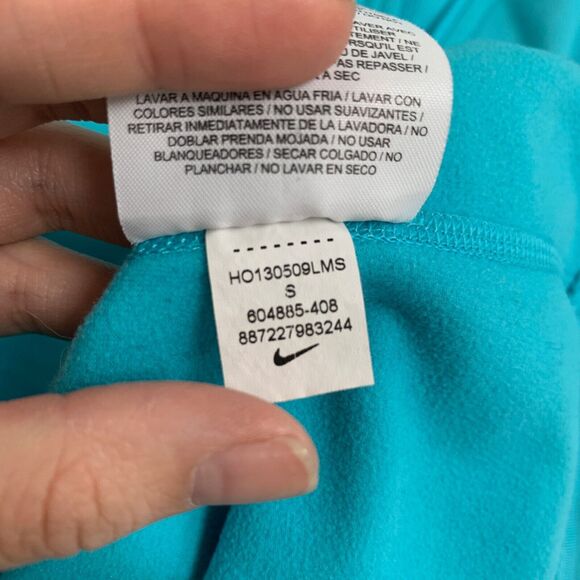 Nike Pro Shirt Womens S Small Blue Hyperwarm Thermal Thumbholes Sweatshirt - Picture 11 of 13